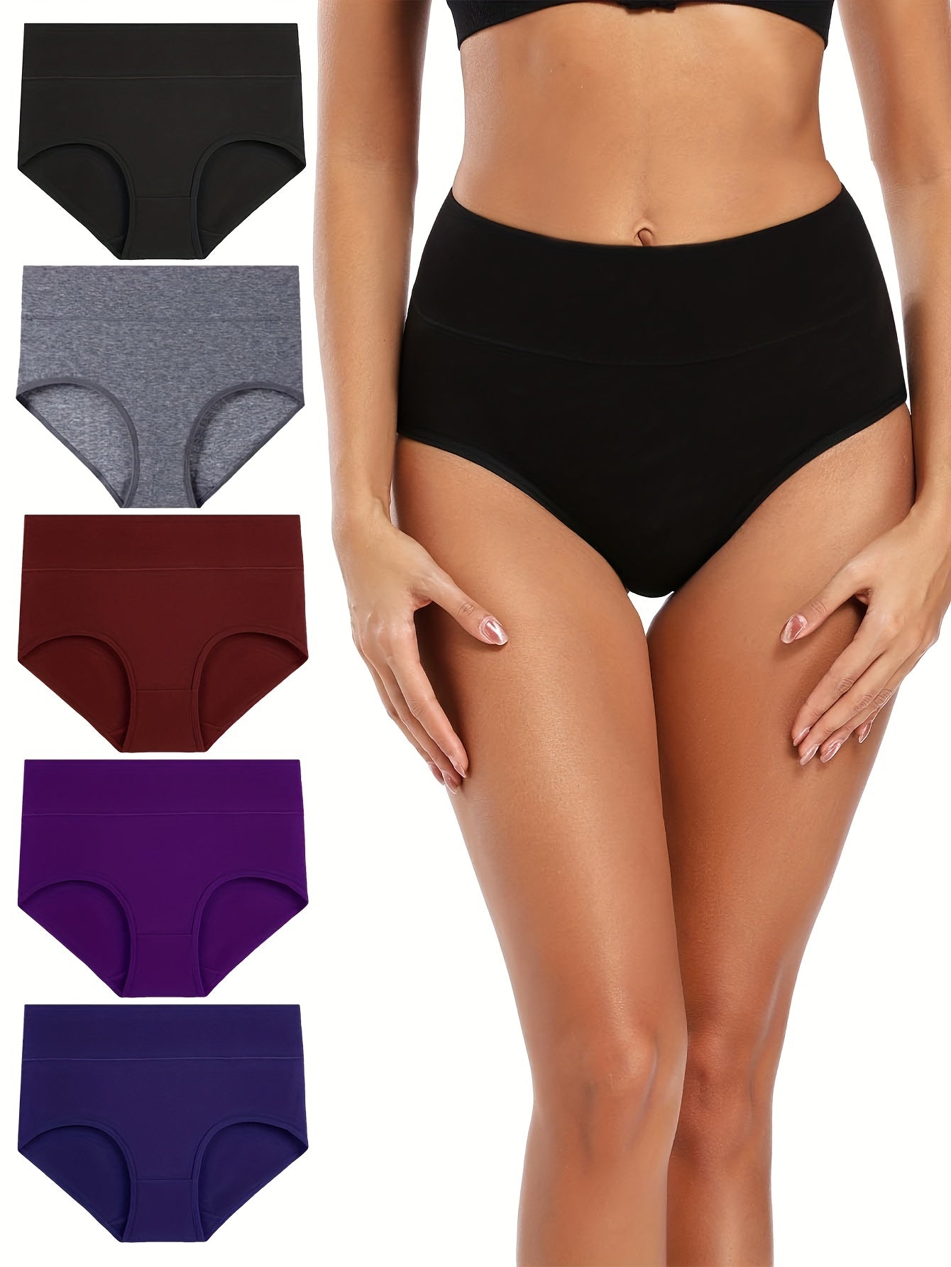 5pcs Seamless Solid Briefs, Comfy & Breathable Stretchy Intimates Pant –  Irene's Secret